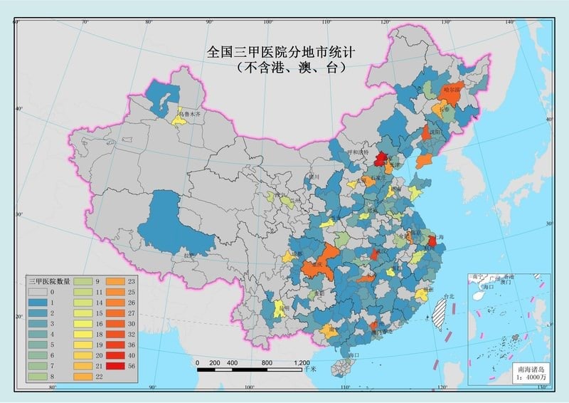 三级甲等医院相关的资料卫生计生委网站统计的《我国卫生和计划生育事业发展统计公报》，里面记录了医院的数量，我抄写了一份「三级甲等」「三级」「总数」的医院的清单可以看到医院数量增加的情况