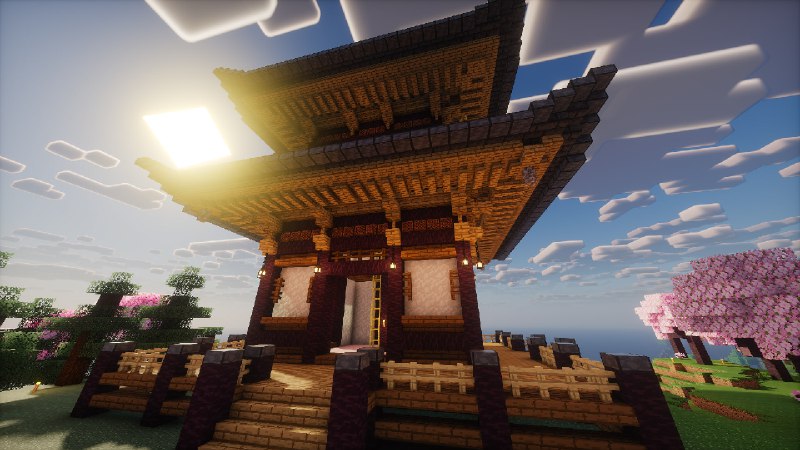 跟着 Minecraft 建筑视频搭建想要在 Minecraft 服务器里修建一座木质高塔，随便找了个视频，是「THE拉麵」的「日式建築教學 - 五重塔」，便开始了搭建