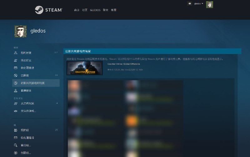 Steam 的近期共同游戏的玩家功能Steam 是有近 20 年头的软件，拥有大量功能，这也是玩家认为 Epic 平台简陋的原因之一，因为 Steam 的功能非常完善，游戏都有社区中心