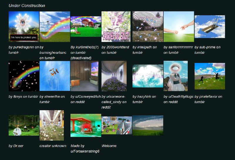 美学维基 Aesthetics Wiki这个维基上有各种美学（也许可以叫做画风？），比如经典的罗马、海盗美学，也有一些可能叫不出名字的美学，比如：图1：Weirdcore（怪核），低清晰度，奇怪对比度的文字（可选），并不精致的特效（可选），整体突出令人不安的感觉